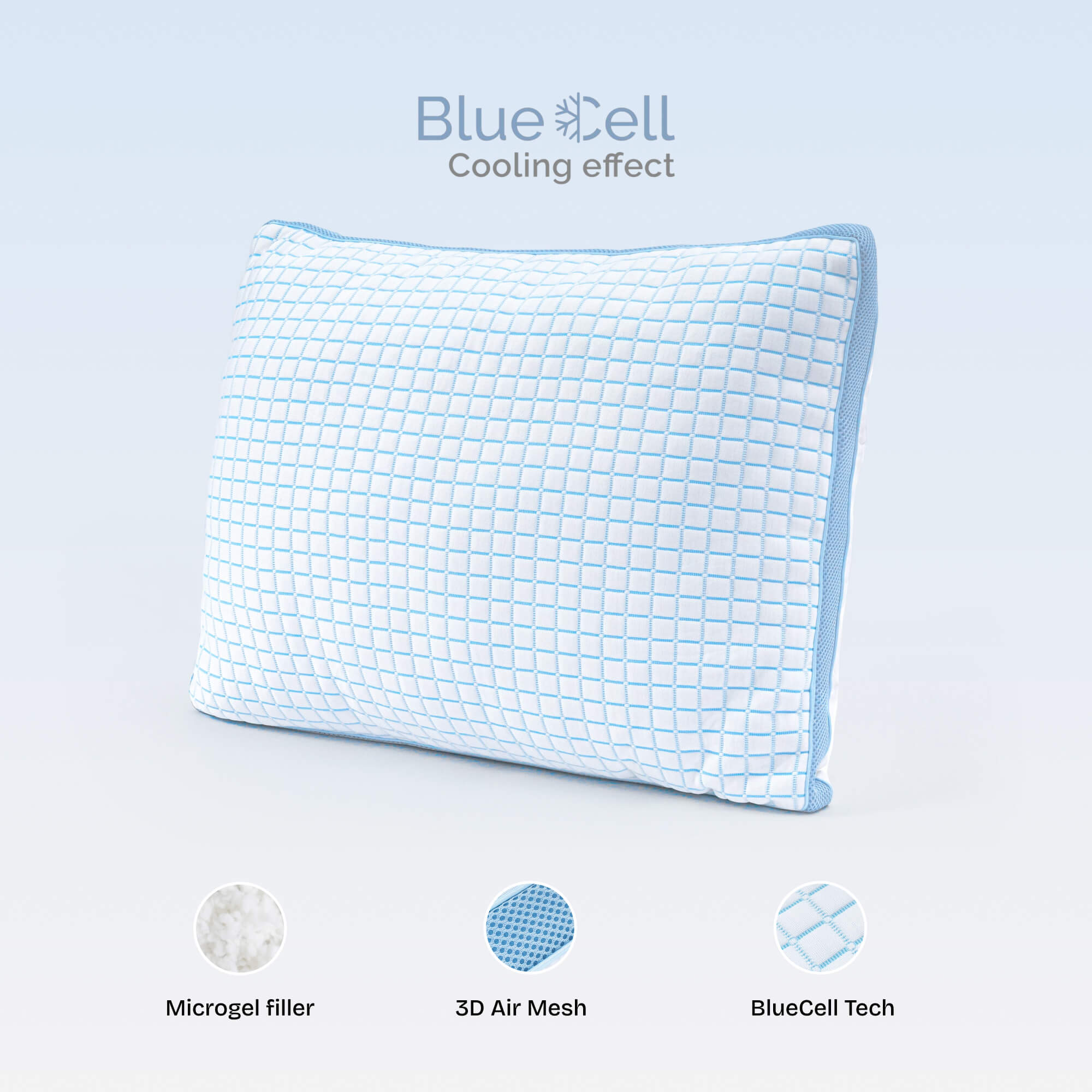 Vėsinanti mikrogelinė pagalvė 3D BlueCell Tech