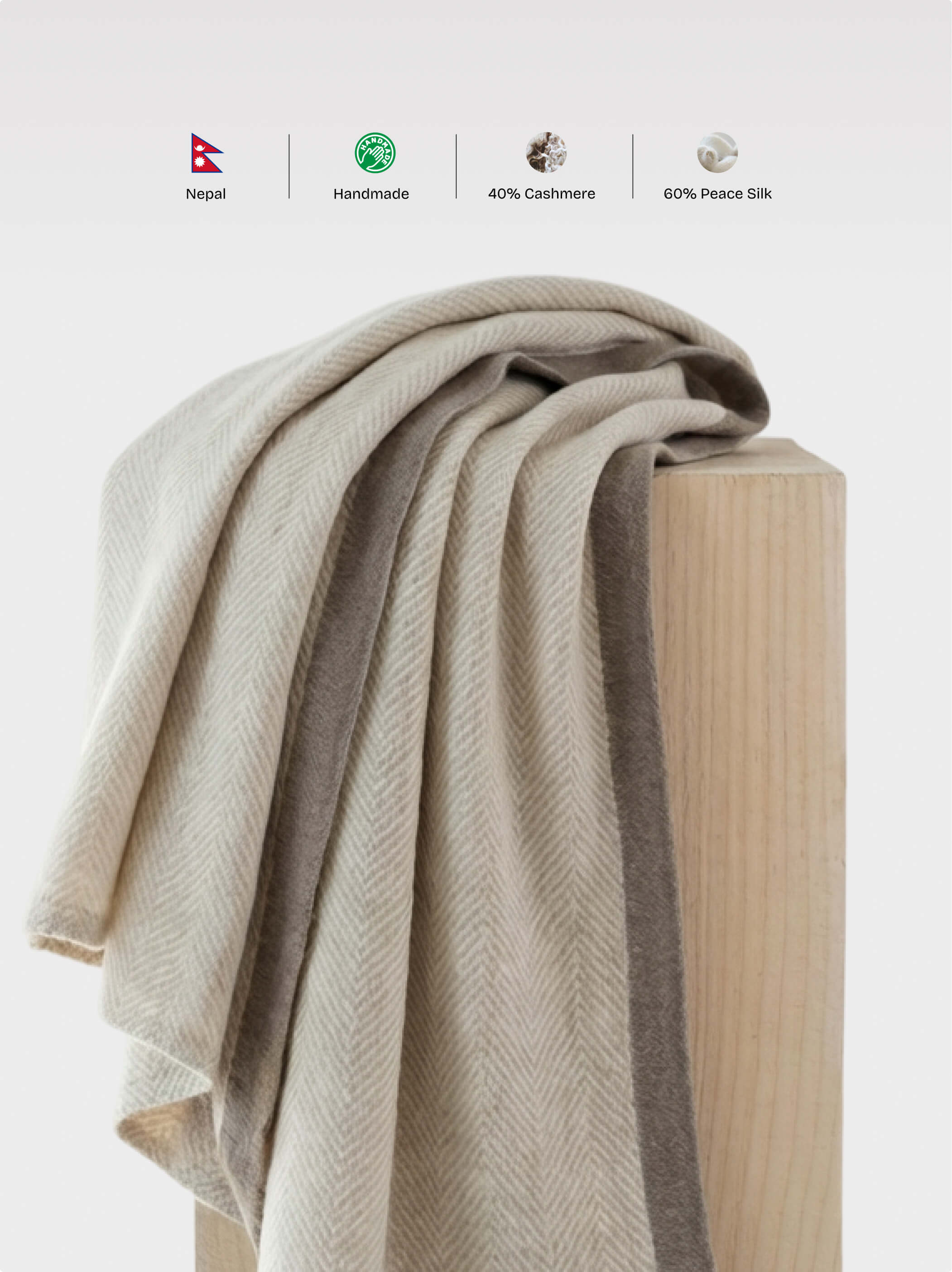 Kašmyro ir šilko pledas Asam Grandy