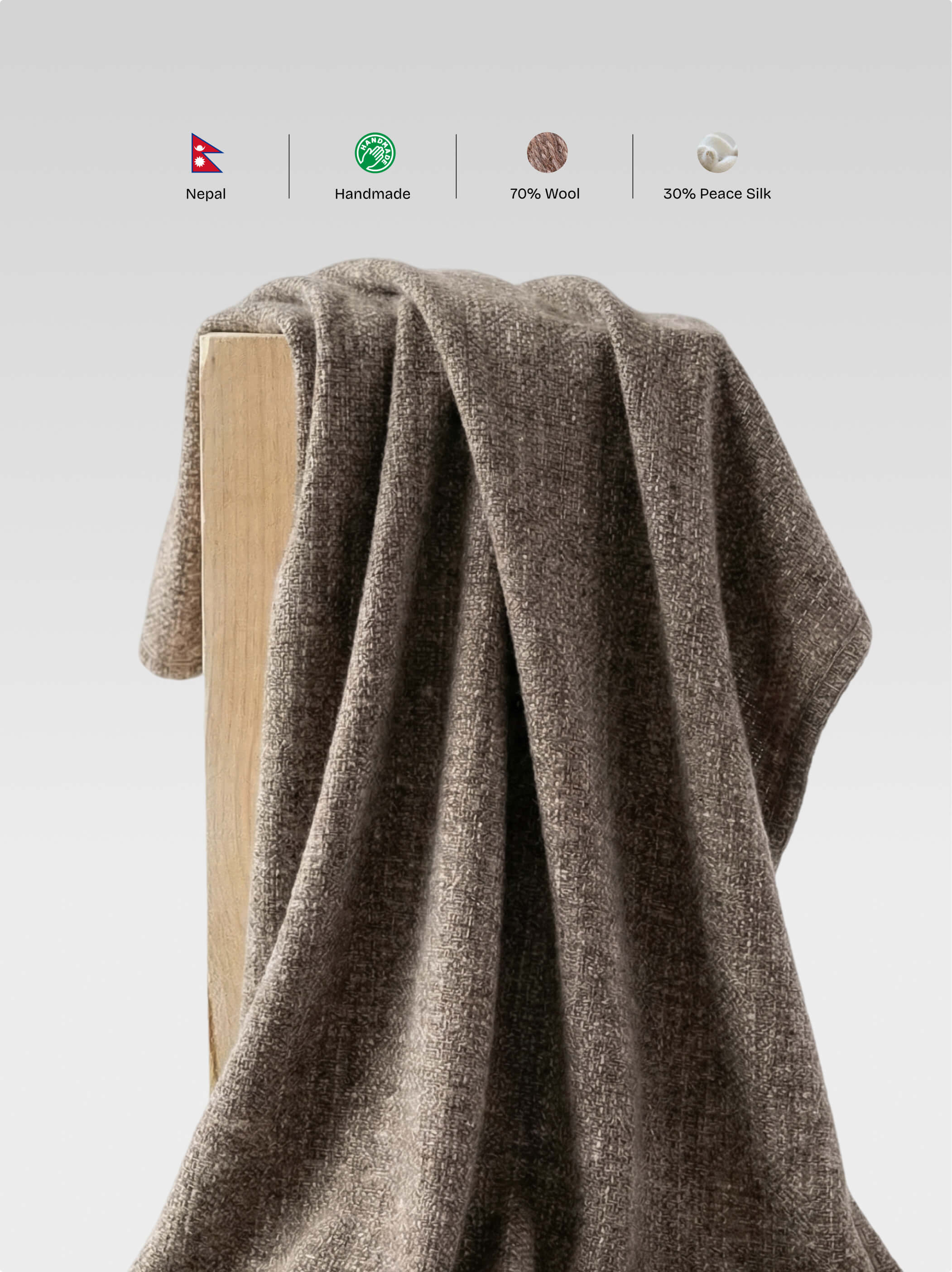 Barpak vilnos ir šilko pledas