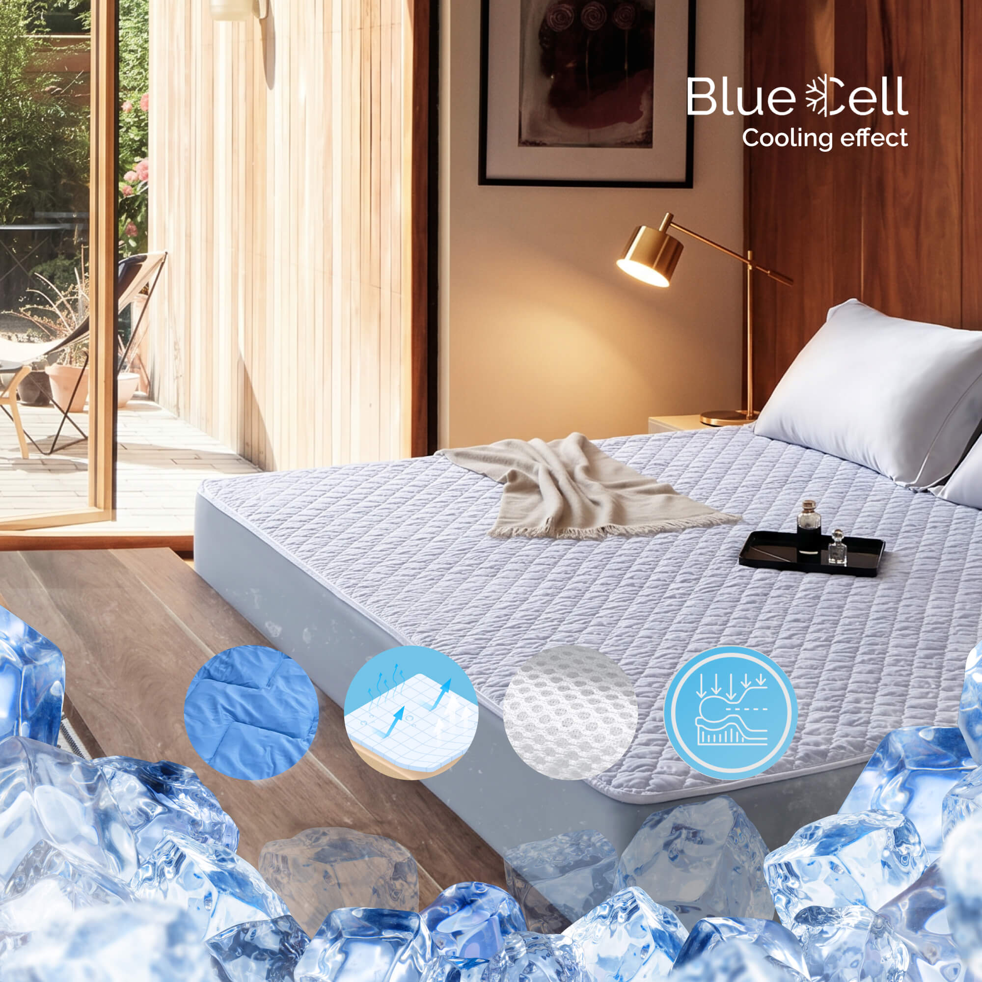 Vėsinantis antčiužinis 3D Bluecell