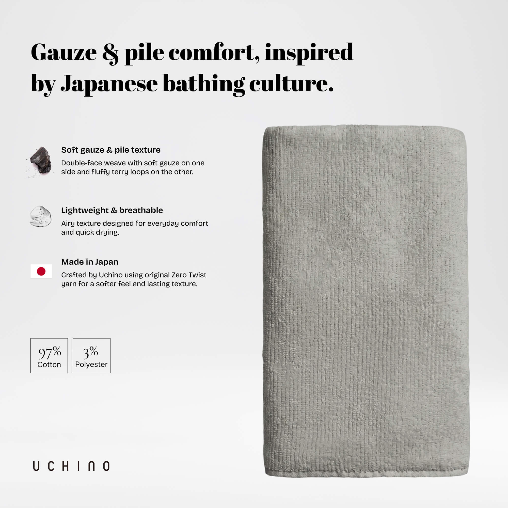 Gauze & Pile japoniškas kilpinis rankšluostis