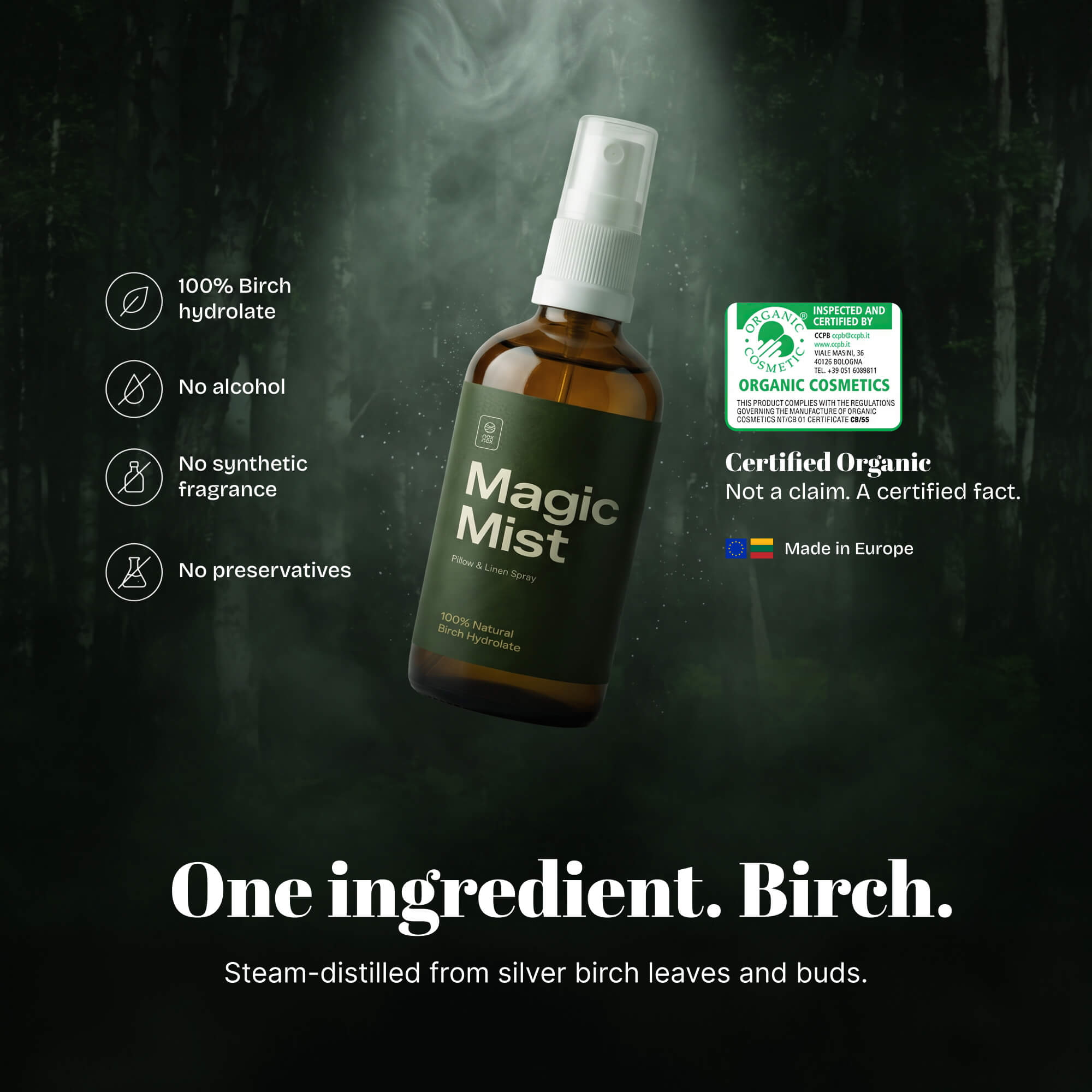 NOXNOX® Magic Mist – natūrali beržų dulksna tekstilei