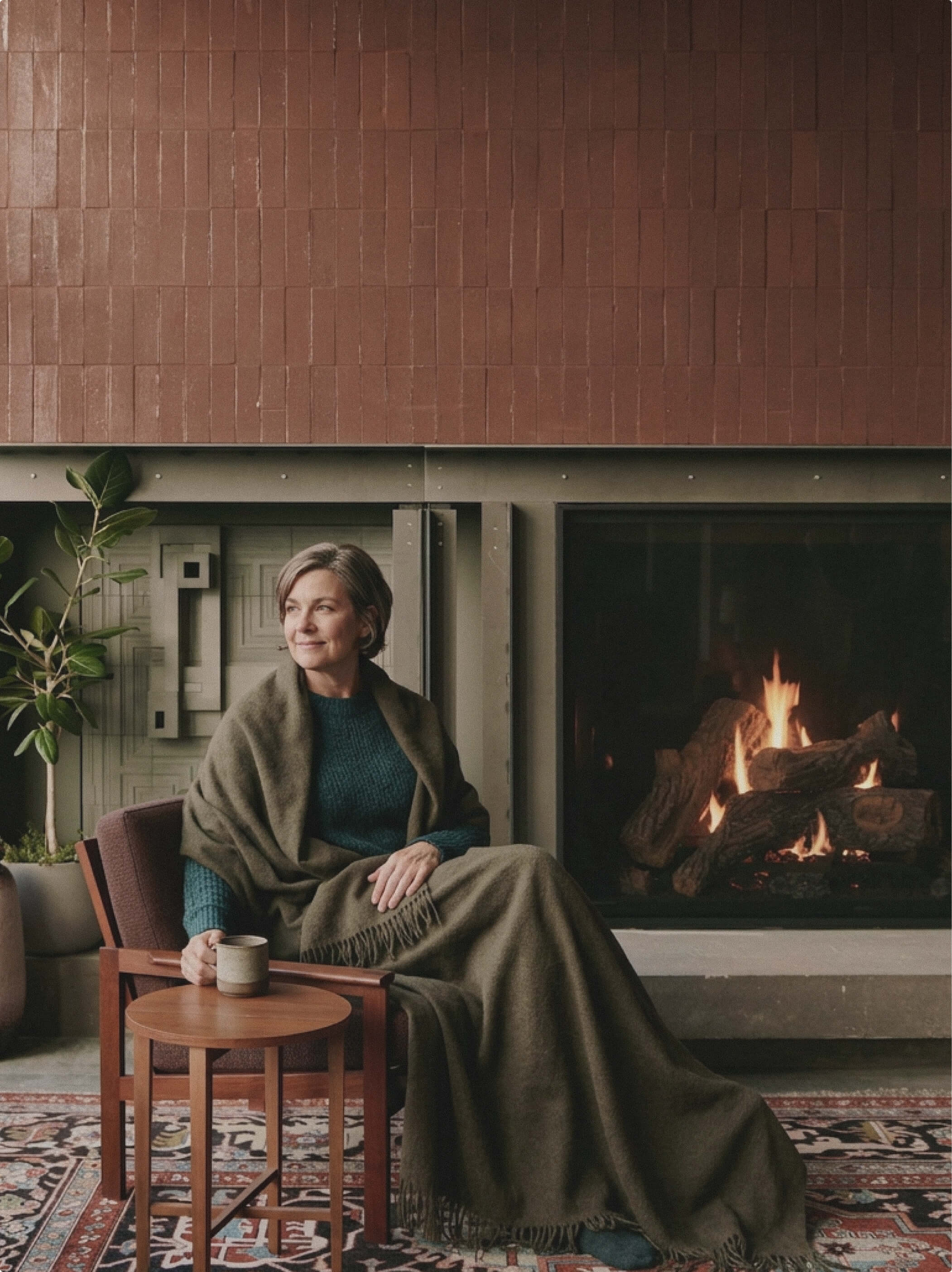 Alpakos pledas Melange Olive