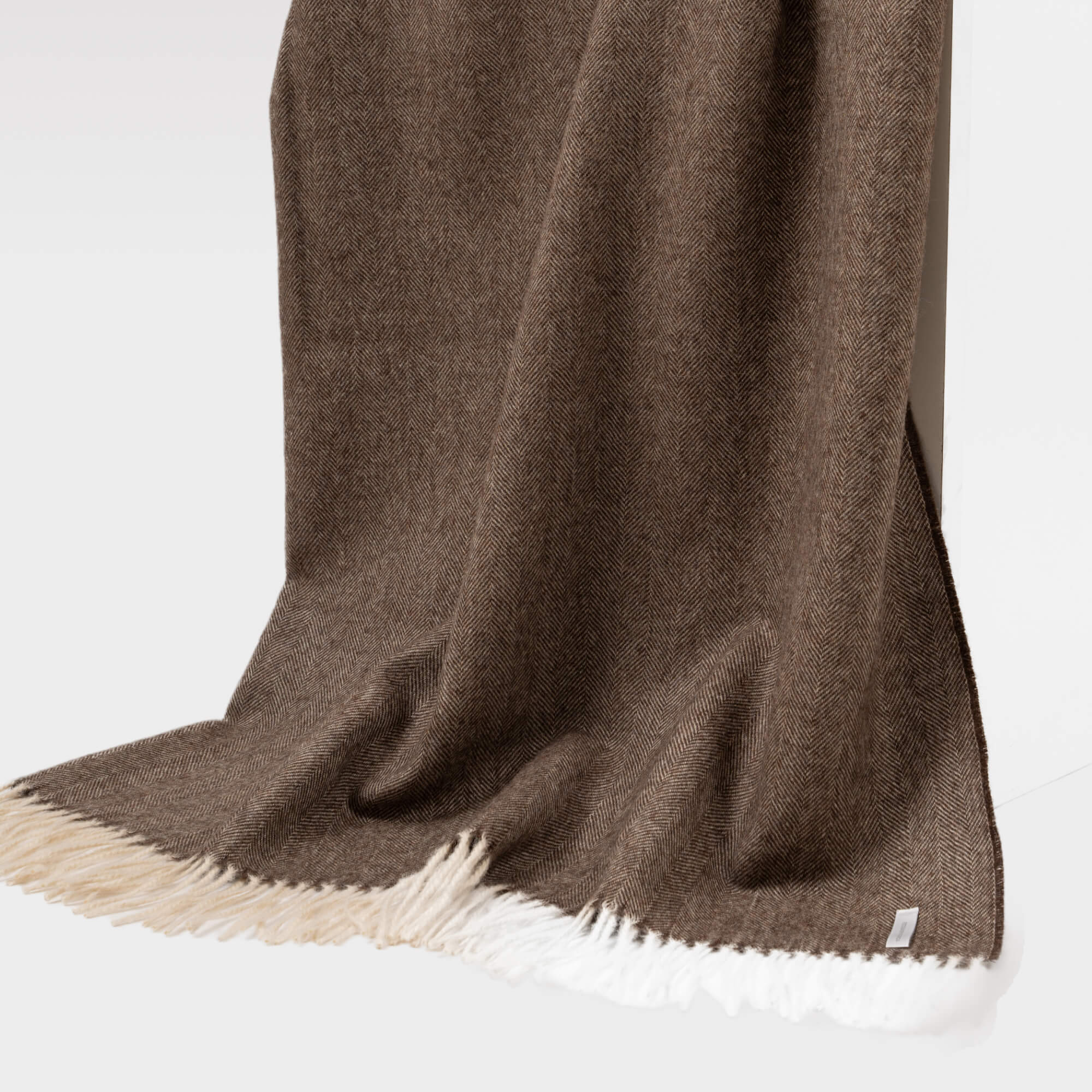 Alpakos pledas Herringbone Chocolate