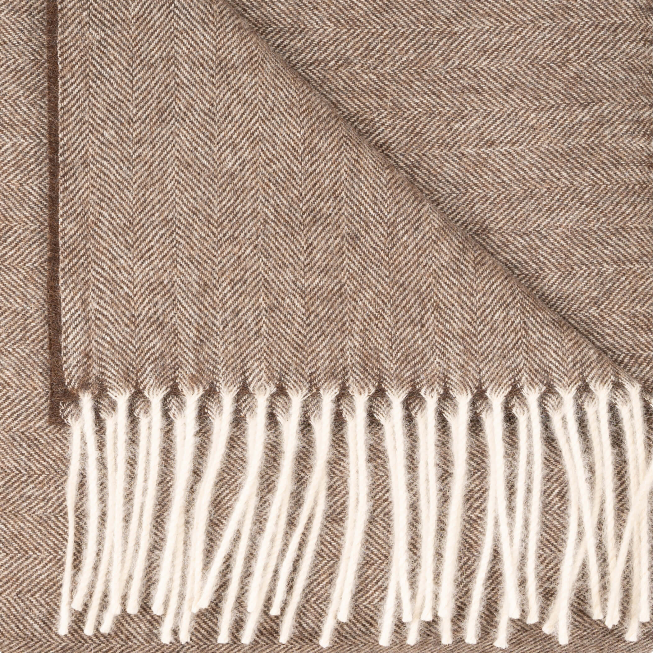Alpakos pledas Herringbone Chocolate