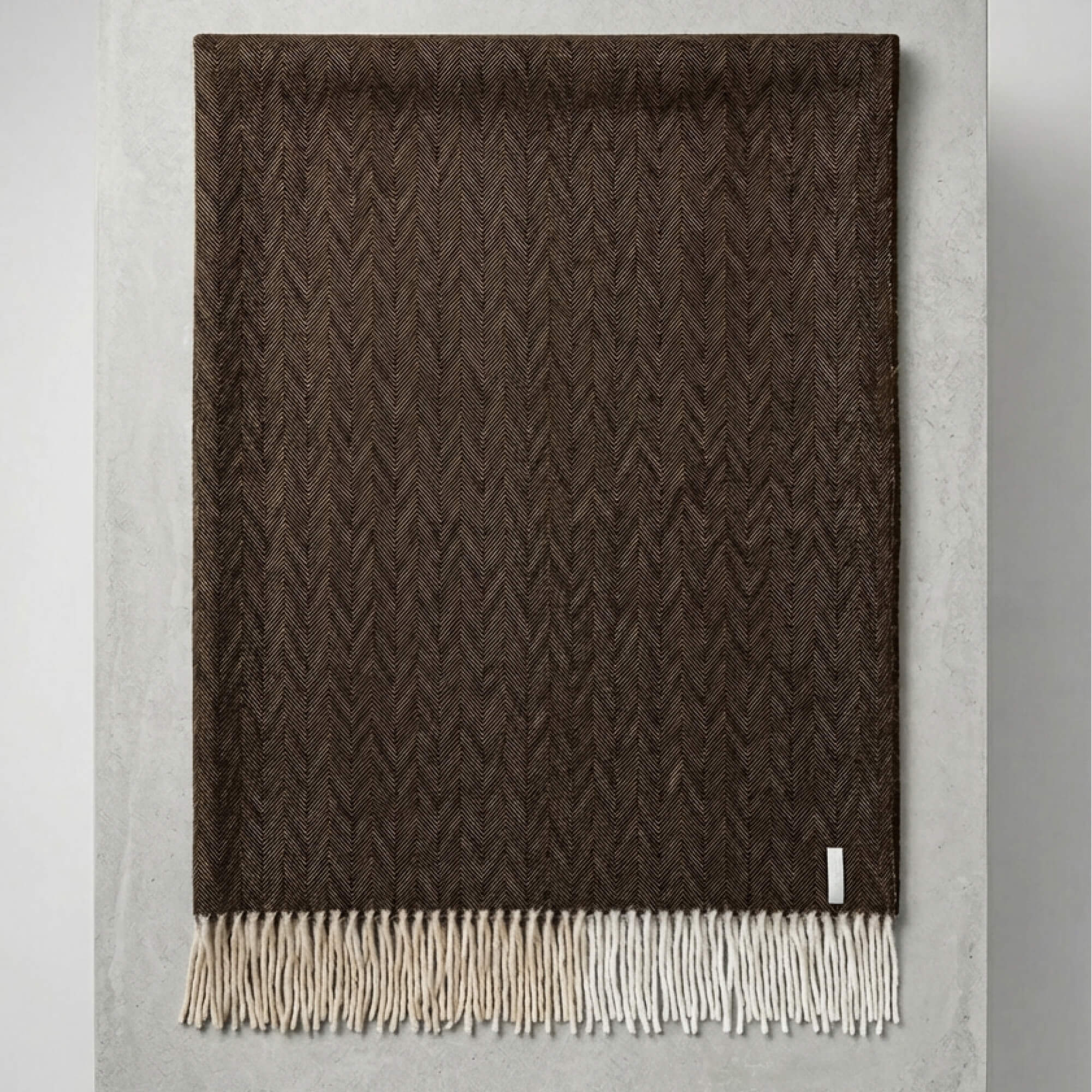 Alpakos pledas Herringbone Chocolate