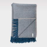 Alpakos pledas Herringbone Deep Blue