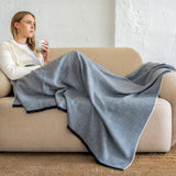 Alpakos pledas Herringbone Deep Blue