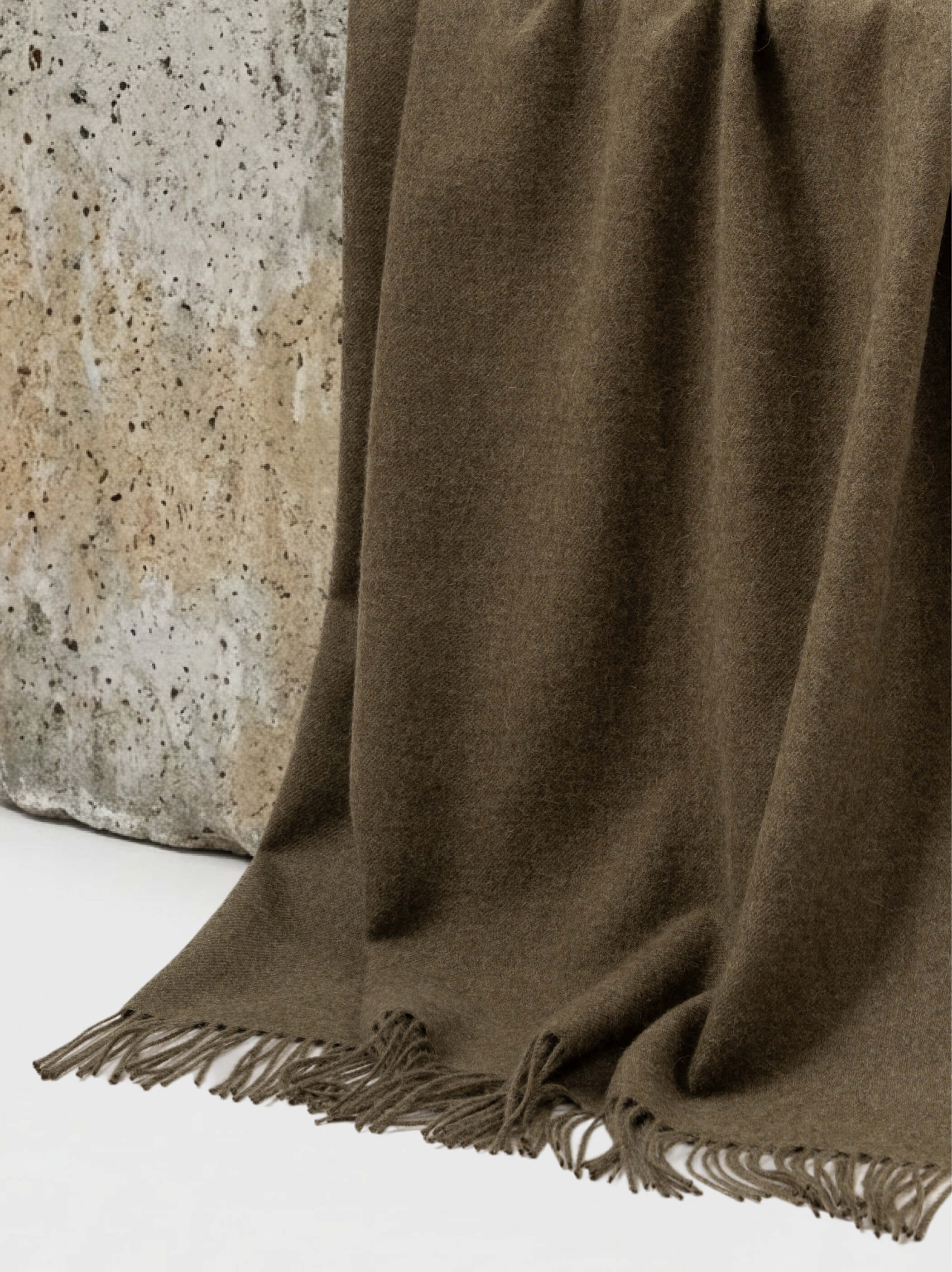 Alpakos pledas Melange Olive