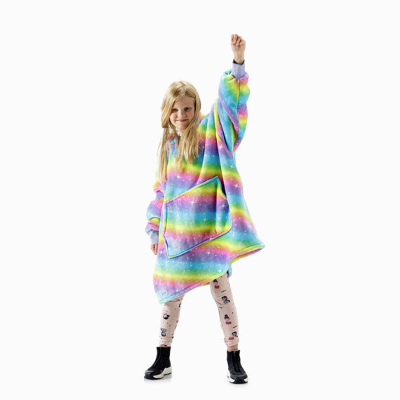 NOXNOX Hoodie Blanket Kids Rainbow